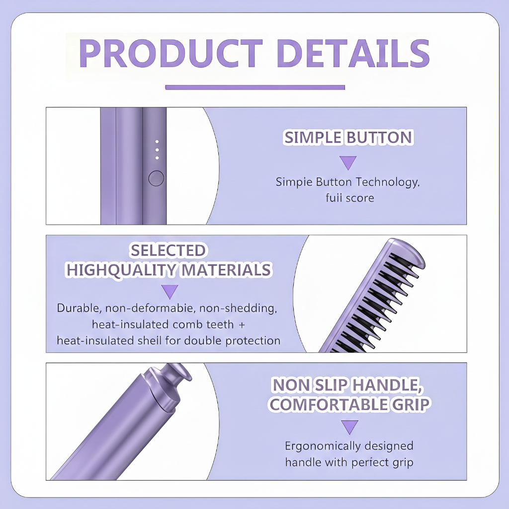 Meneflix Hair Straightener, Portable Mini  Cordless Rechargeable