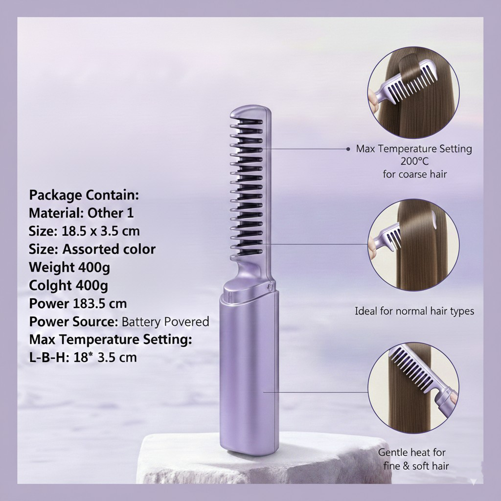 Meneflix Hair Straightener, Portable Mini  Cordless Rechargeable