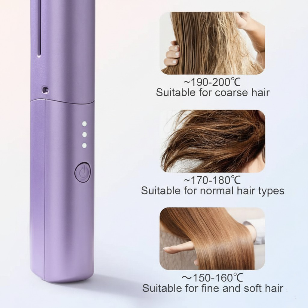 Meneflix Hair Straightener, Portable Mini  Cordless Rechargeable